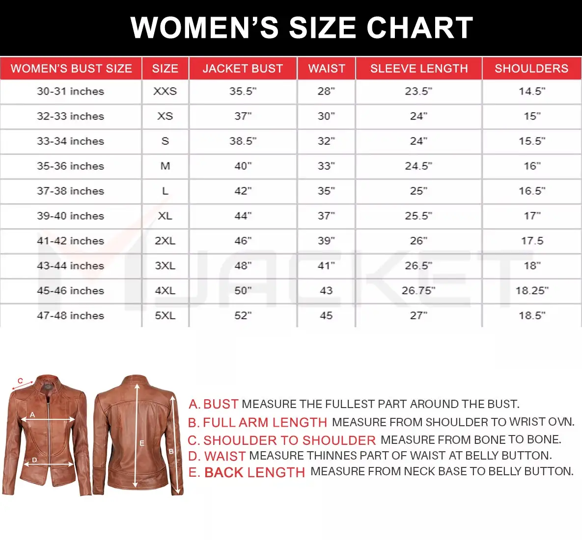 women size chart