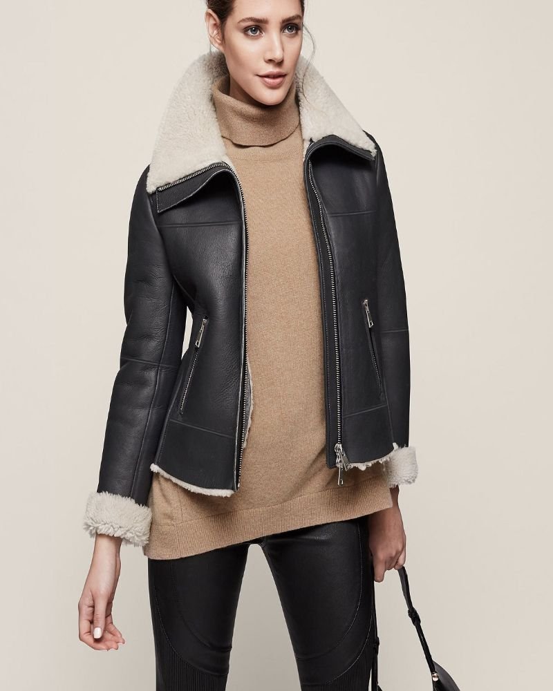  Trendy B3 Aviator Shearling Jacket For Women