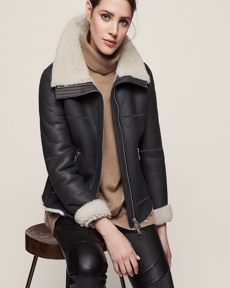  Trendy B3 Aviator Shearling Jacket For Women