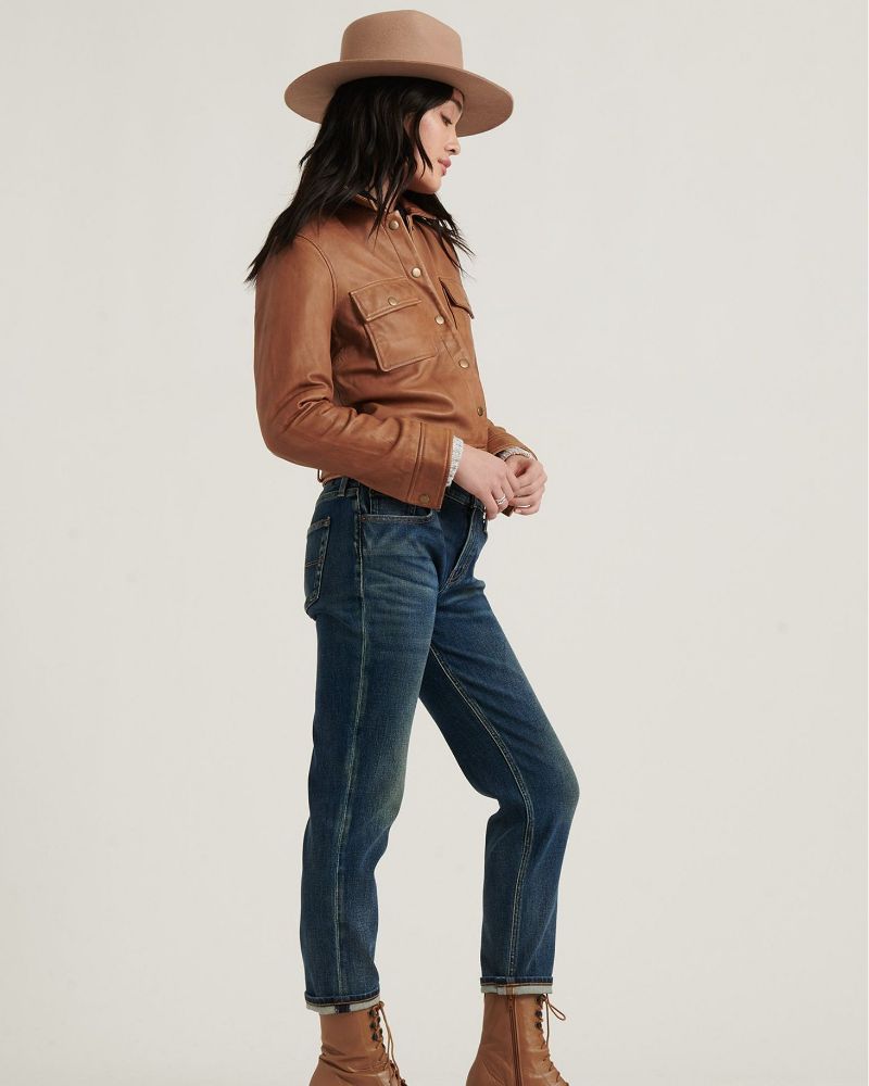 Stylish Cowgirl Brown Leather Jacket