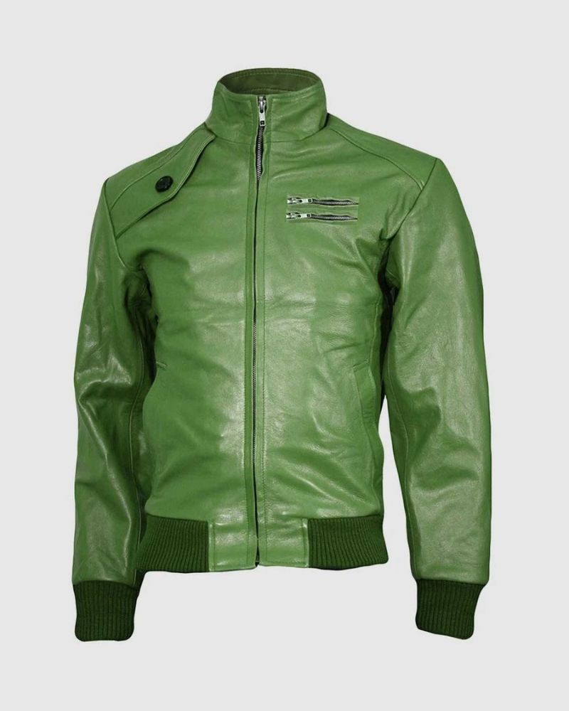 Expressive Green Bomber Jacket