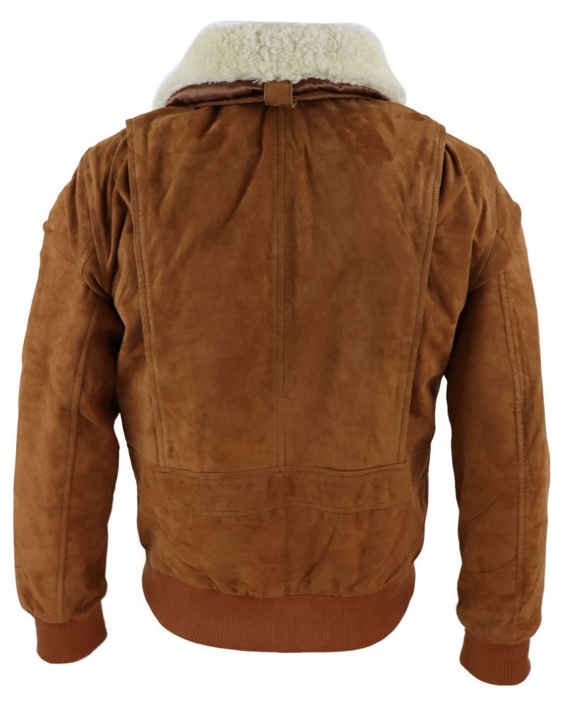 Mens Suede Varsity Bomber Jacket 