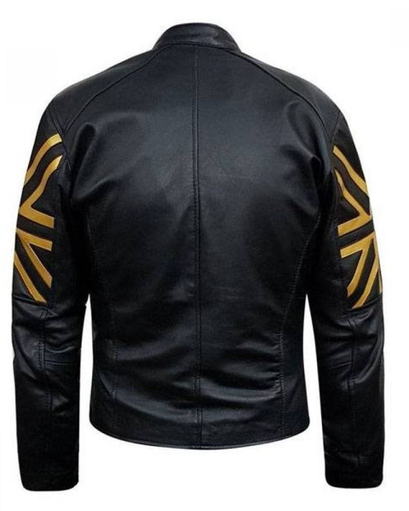 Latest design Men's Biker Black UK Flag Leather Jacket