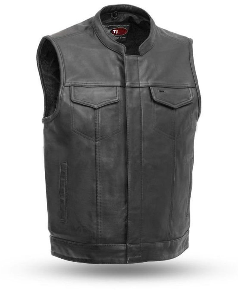 Drum Dye Naked Cowhide Leather Vest