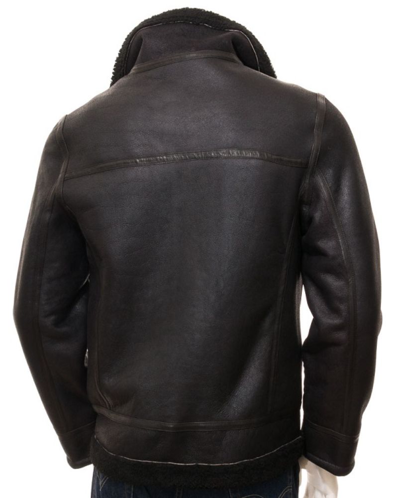   Black Shearling B3 Leather Jacket for Men