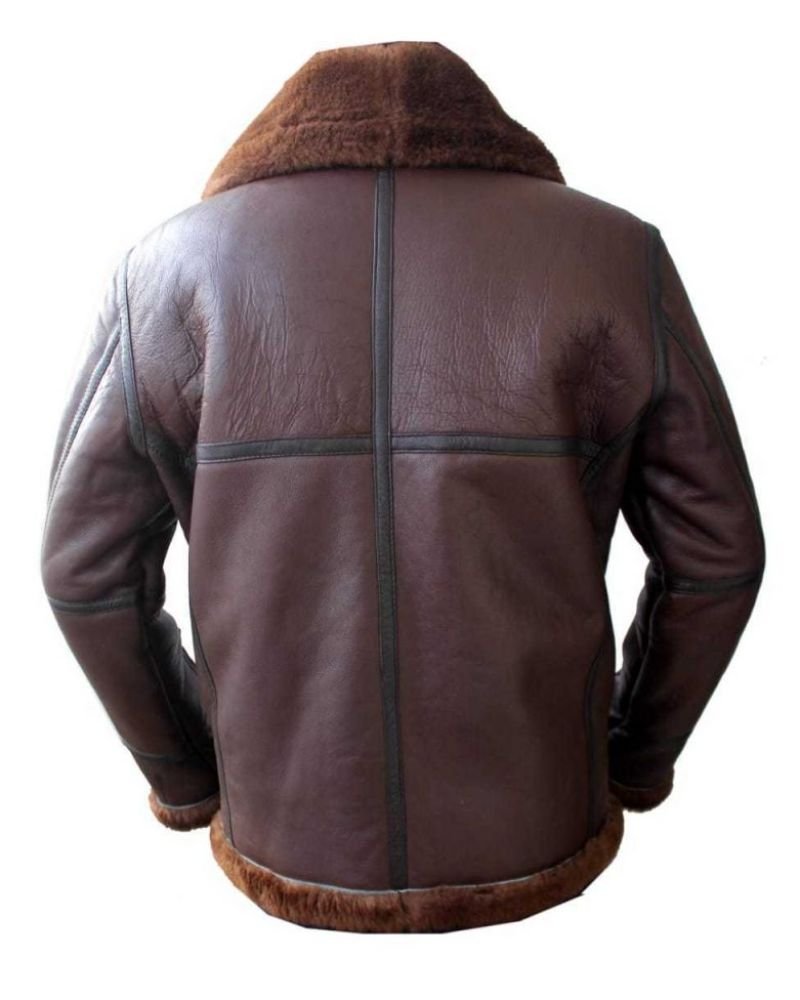 Men Aviator Bomber Leather Jacket