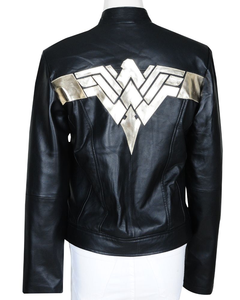 Wonder Woman Leather Jet Black Jacket