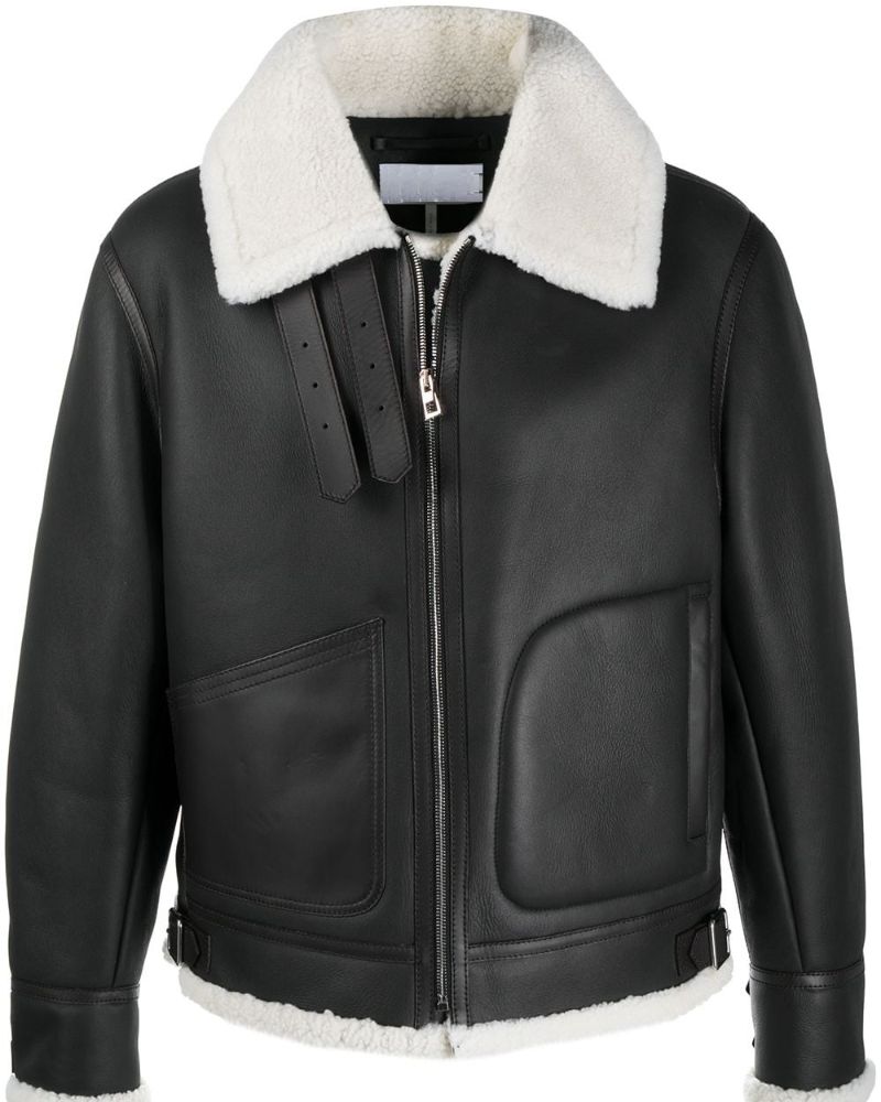 Buy Aviator Black Shearling Leather Jacket for men- 50% Discount at ...