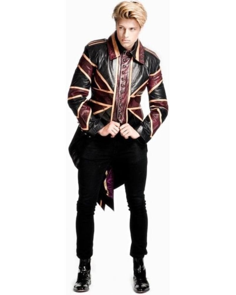 Men Vintage Union Leather Coat-