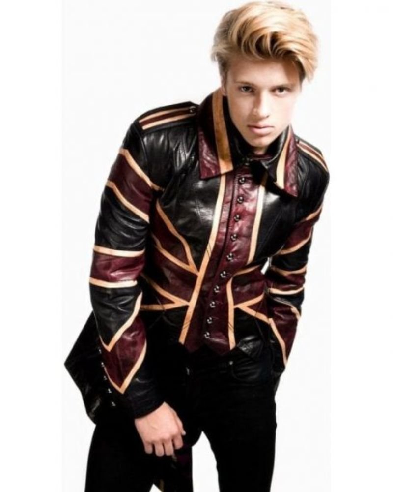 Men Vintage Union Leather Coat-