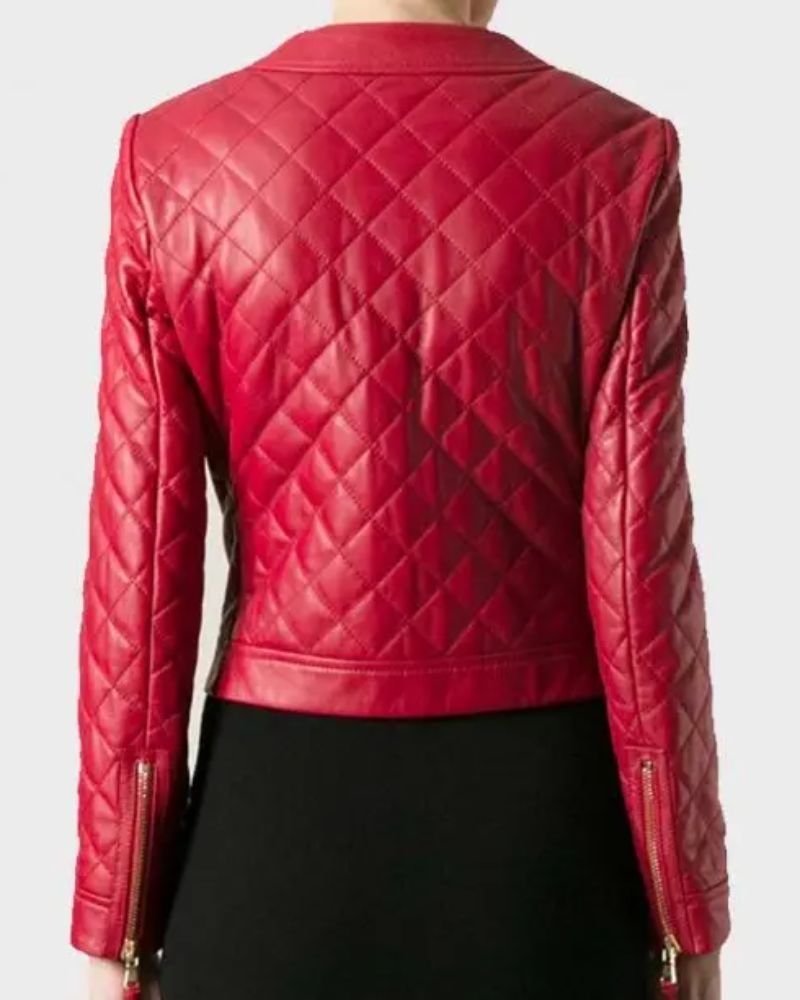 Womens Quilted Red Jacket