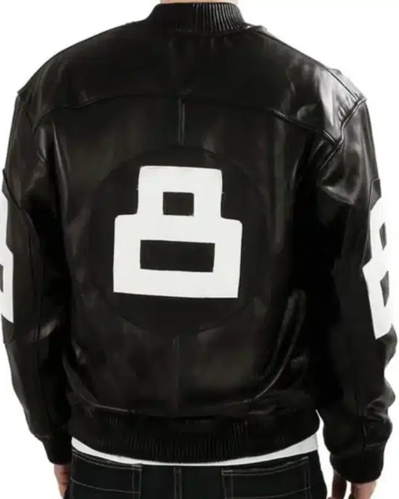 Seinfeld David Puddy 8 Ball Black Leather Jacket