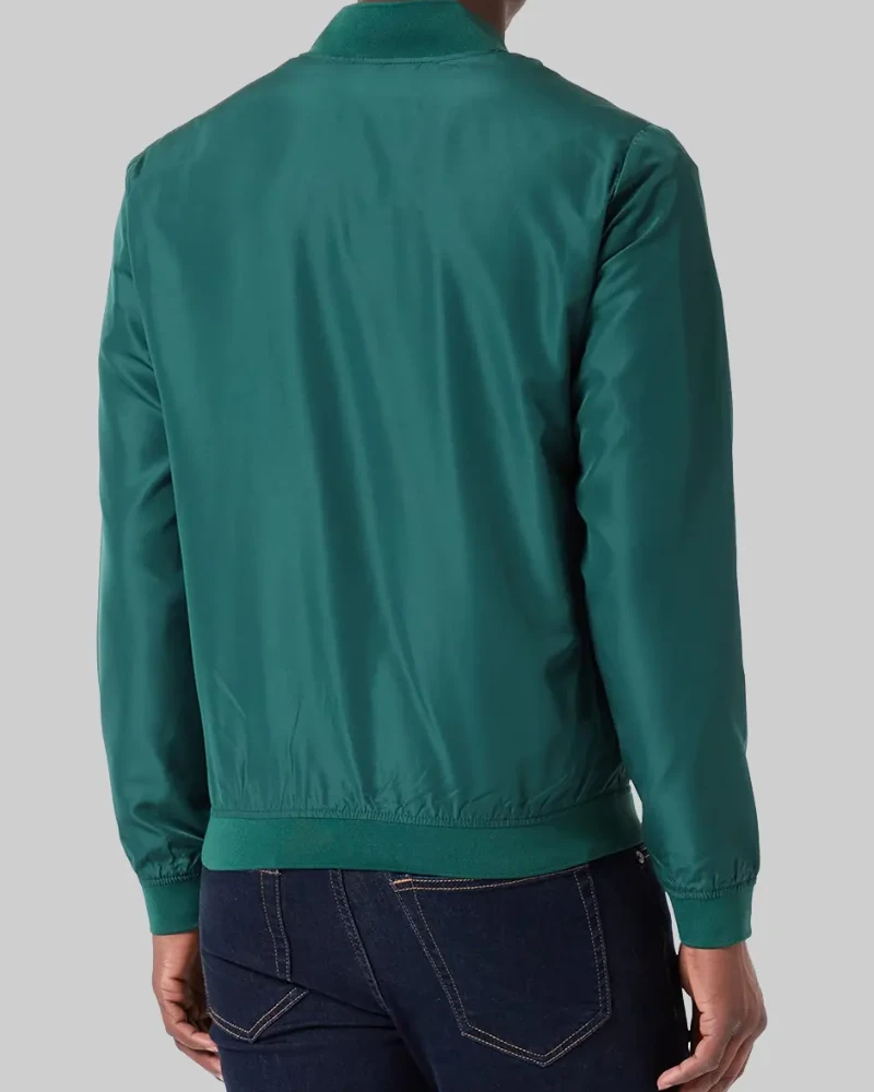 Andrew Tate Iconic Teal Satin Bomber Jacket – Modern & Chic Look