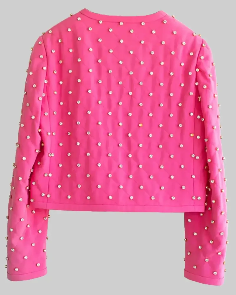 Barbie Dream Jacket: Margot Robbie’s Stunning Pink Studded Style