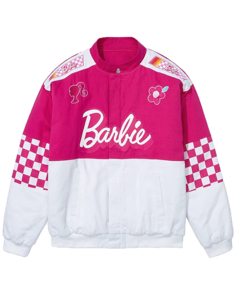 Checkered Chic: Unleash Your Inner Barbie with a Racing Jacket