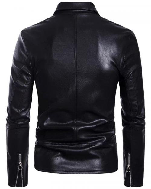 Men Casual Biker Jacket Slim Fit Jacket
