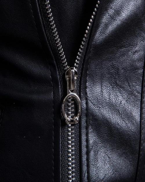 Men Casual Biker Jacket Slim Fit Jacket