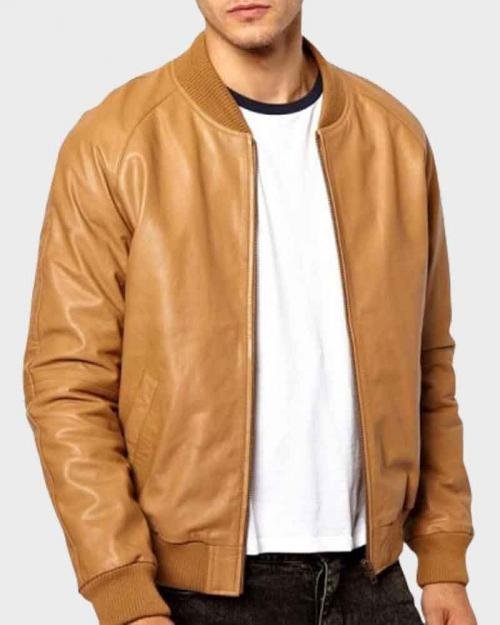 Casual Bomber Tan Brown Jacket for Mens 