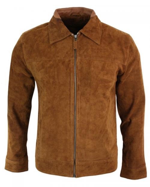 Bronw Suede Leather Mens Vintage Jacket