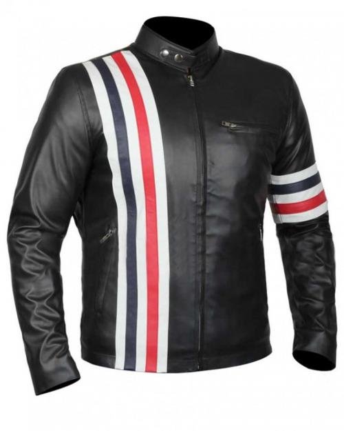 USA Flag Men White Red And Blu Jacket