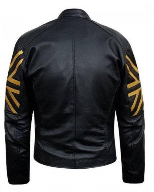 Latest design Men's Biker Black UK Flag Leather Jacket