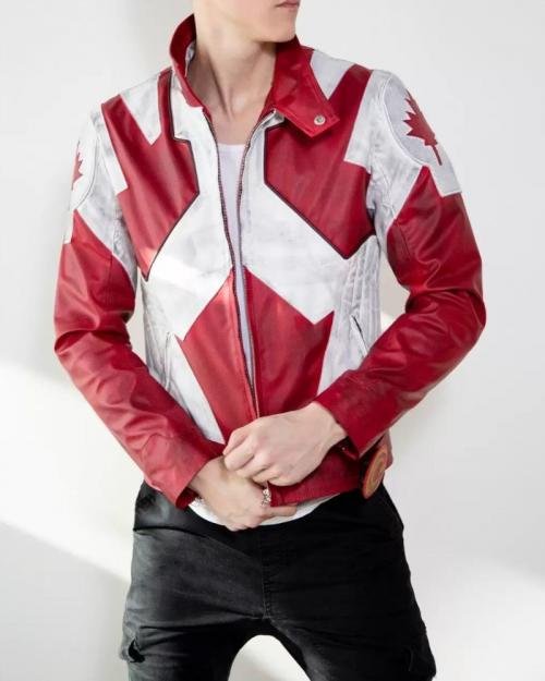 Canadian Flag Leather Jacket