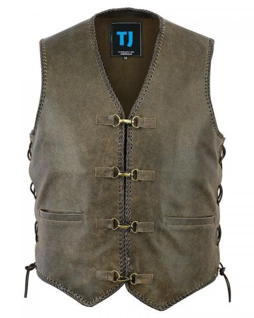 Men Biker Leather Vest