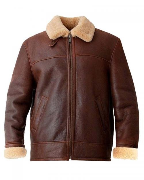 Brown Mens Aviator Jacket