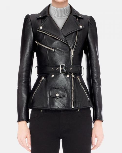 Women Black Biker Jacket