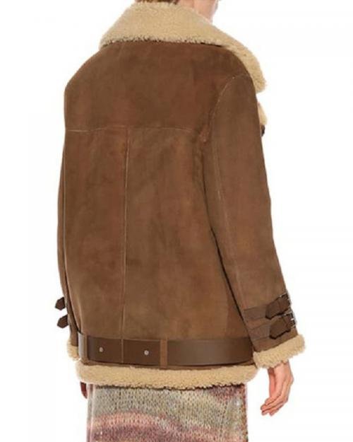 Brown Suede Shearling Jacket