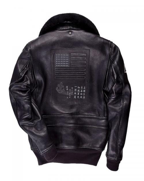Men Black Top Gun Leather Jacket