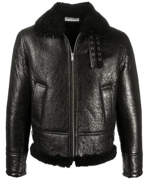 Trendy Shearling-trim Black Jacket