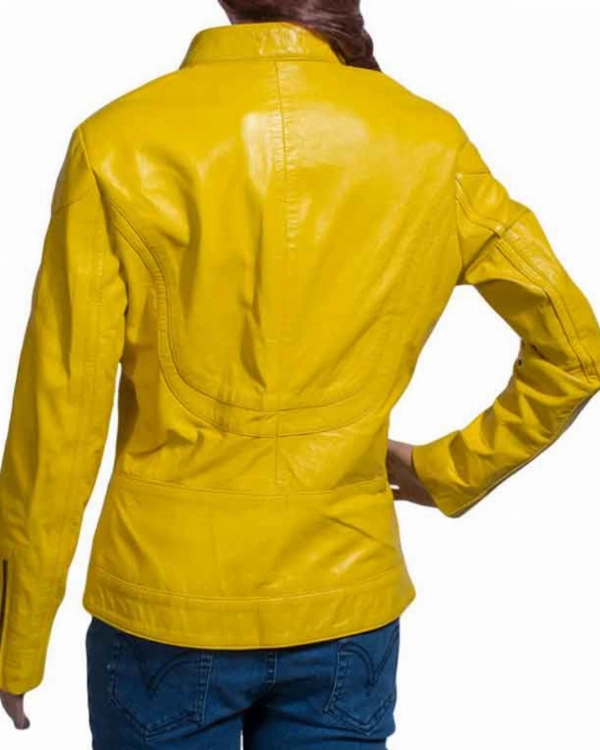 Megan Fox TMNT Yellow Leather Jacket  Iconic Teenage Mutant Ninja Style