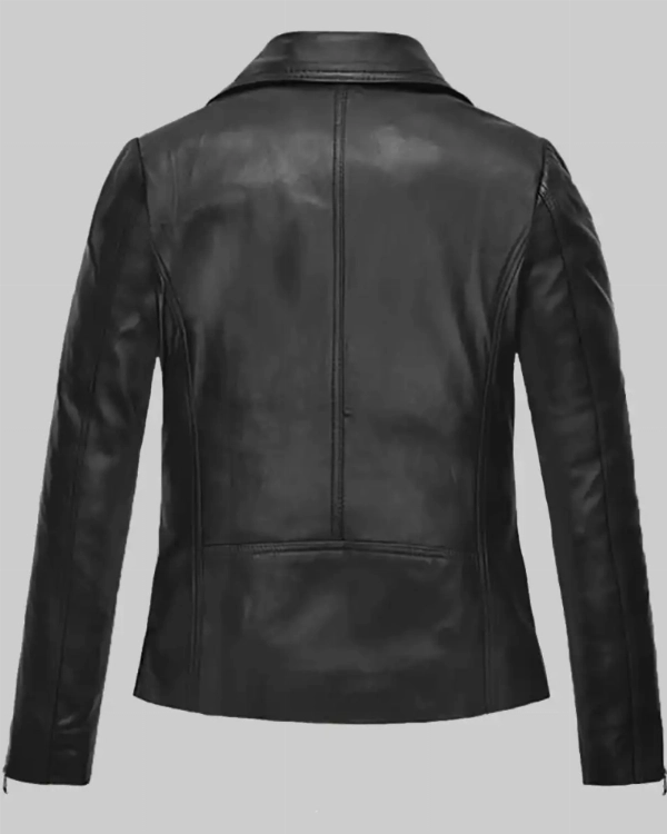 Black Biker Leather Jacket Inspired by Miley Cyrus