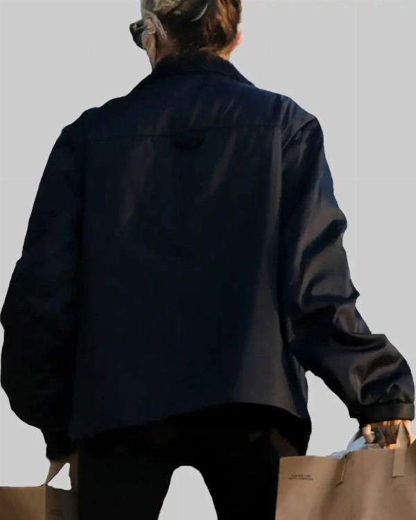 Celebrity-Inspired Miley Cyrus Black Bomber Jacket for Women