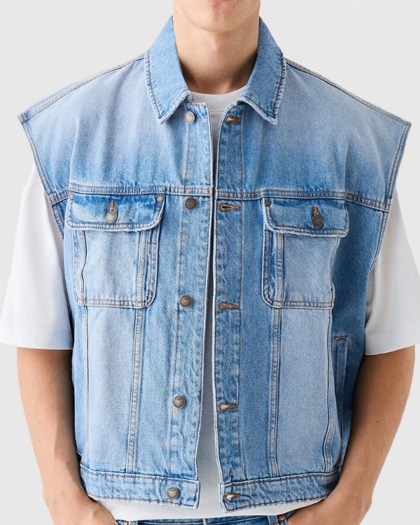 Men’s Denim Vest Worn By Ryan Gosling In Barbie Fashionable & Cool