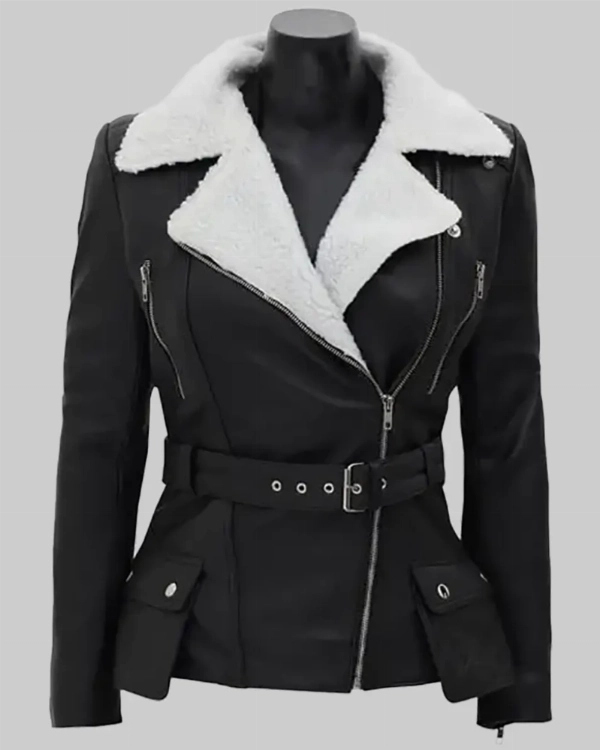 Carrie Women’s Classic Black Leather Jacket  Limited Clearance