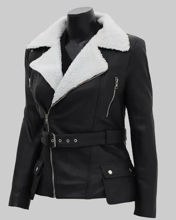 Carrie Women’s Sleek Black Leather Jacket  Final Clearance