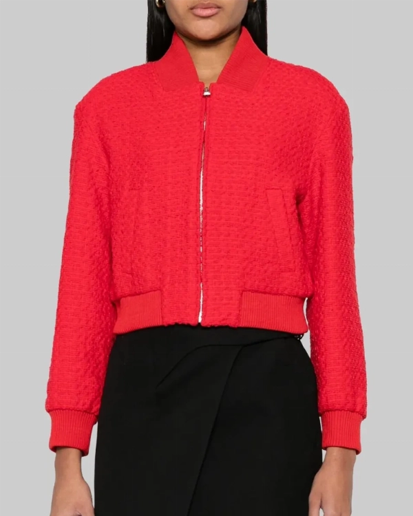 Elegant Red Wool Jacket By Kamryn Titus For Women