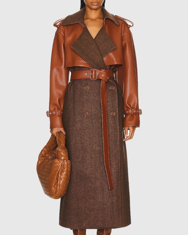 Elegant Brown Trench Coat By Meredith Luciano  Final Sale