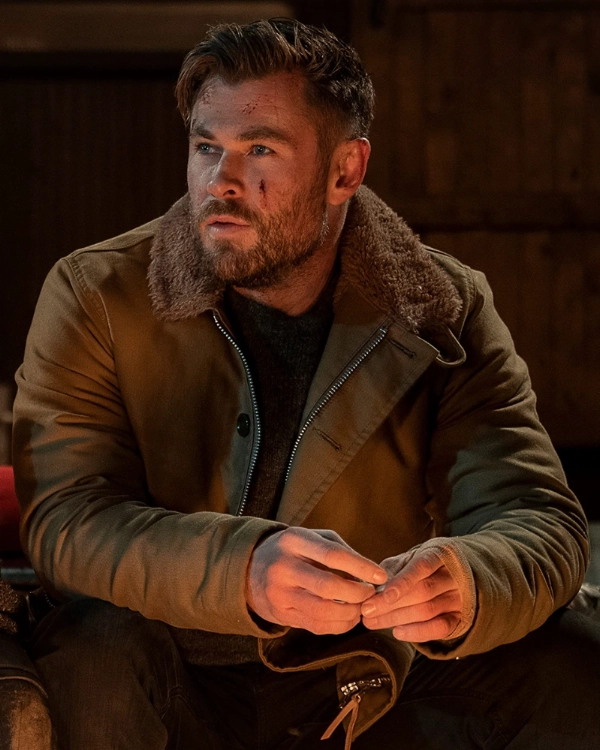 Men’s Tyler Rake Brown Jacket From Extraction 2  Action Hero Look