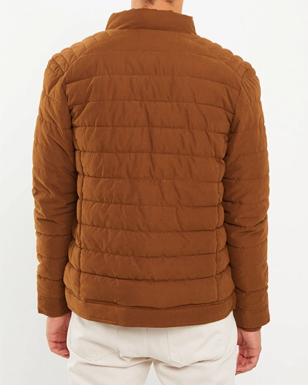 Men’s Cotton Quilted Puffer Jacket  Stylish Western Brown Outerwear