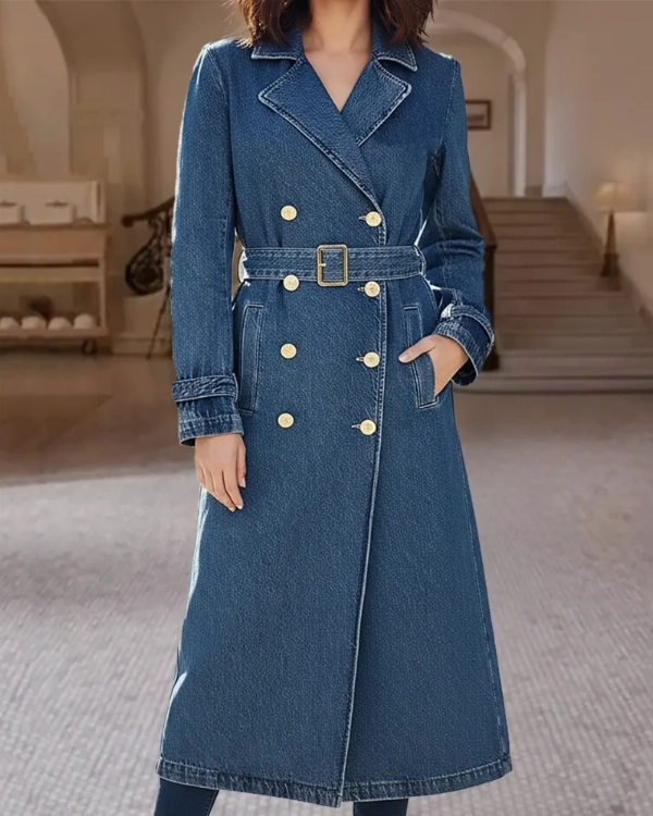 Selena Gomez Inspired Blue Denim Coat  TV Series Fashion