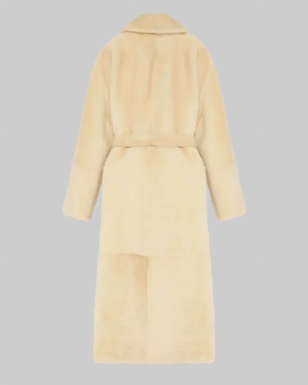 Elegant Beige Fur Coat for Women  Selena Gomez TV Series Style