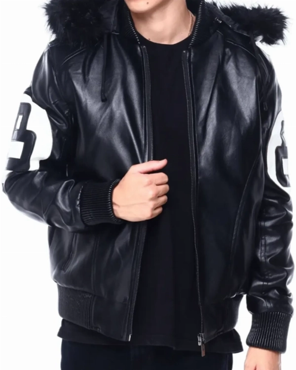 Classic 8 Ball Leather Jacket for Men  Hooded Fur Street Style