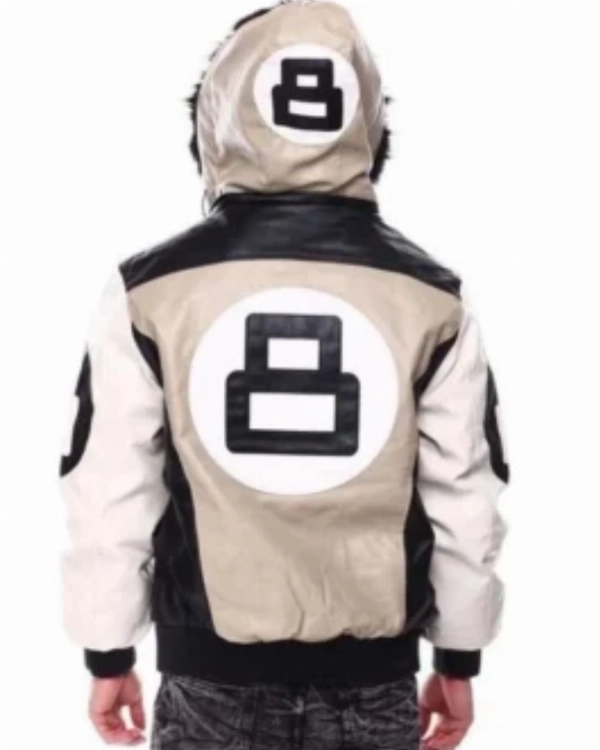 Urban Sand 8 Ball Bomber  Vegan Fur Hood Streetwear
