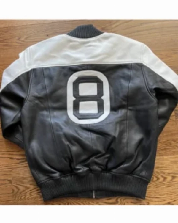 Classic Black & White 8 Ball Bomber Jacket  Sleek Men’s Outerwear