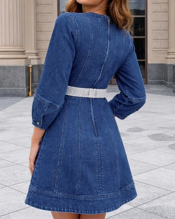 Kiera Howell Denim Dress  American Idol Celebrity Fashion Outfit