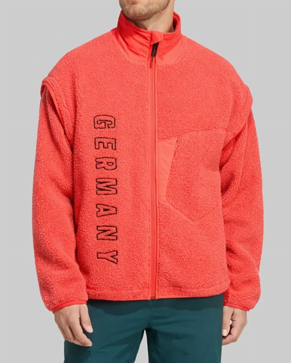  Avery Coral Red Fleece Jacket  Cozy Casual Layer