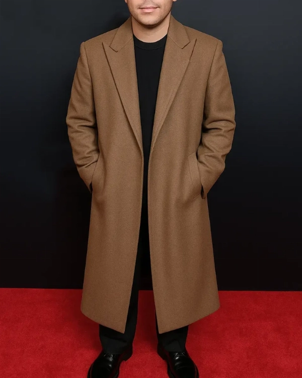  The Weeknd Brown Wool Coat  Celebrity Inspired Winter Coat For Men